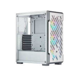 Corsair iCUE White 220T RGB Airflow ATX MidTower Gaming Case Tempered Glass
