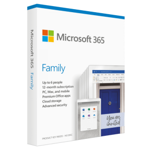 Microsoft 365 Family (Office) for 6 People (1-Year) - Word, Excel, PowerPoint, Outlook, Teams, 1TB OneDrive Cloud & up to 5 devices per person