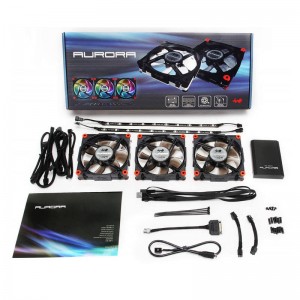 INWIN AURORA RGB Fan Pack (3Pack) Including Controller & 2x LED Straps Black Red