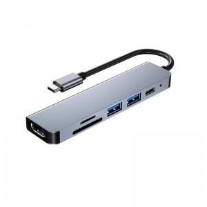 iLead TYPE- C ADAPTER 6 IN 1, USB- C TO HDMI+ PD ADAPTER